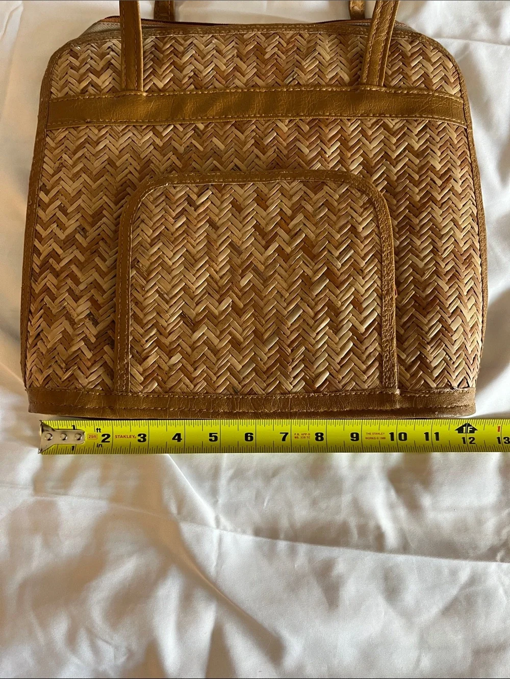 Woven Straw Tote Bag in Brown